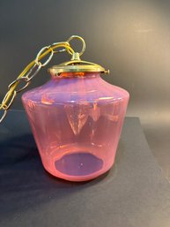 Antique Rose Pink Opal  Glass Shade W/