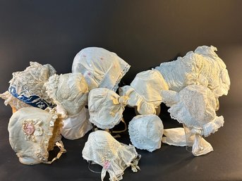 Group Of Antique Youth And Baby Bonnets