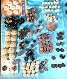 Collection Of Victorian Jet Buttons W/ Others