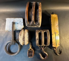 Vintage Block & Tackle W/ Scale Etc