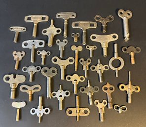 A Group Of Antique Clock Keys