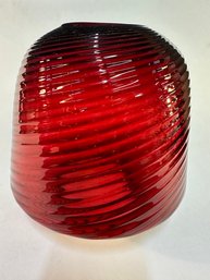 Antique Ribbed Ruby Glass Shade