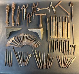 Group Of Vintage Gravers, Chisels, Drills Etc