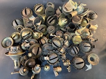 Group Of Antique Burners For Fluid Lamps