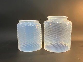 Two Antique Swirl Glass Shade