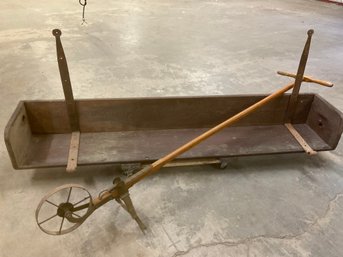 Antique Barn Shelf W/ Fuller Wheel Hoe Hamilton MA