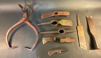 Antique Ice Tongs & Axe Heads,chisels