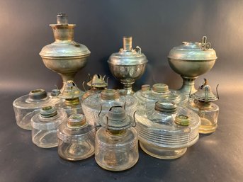 Group Of Antique Fluid Lamps
