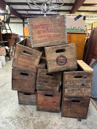 Large Group Of Vintage Wooden Soda Boxes