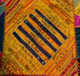 Antique Silk Cigar Label Quilt Square
