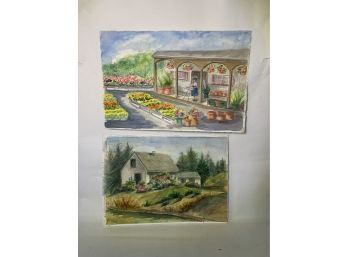 Two Watercolors By Betty Cooke