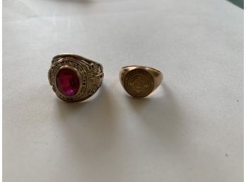 Two 10K Gold Class Rings Boston University