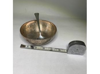 Hand-wrought Sterling Bowl W Spoon F Porter