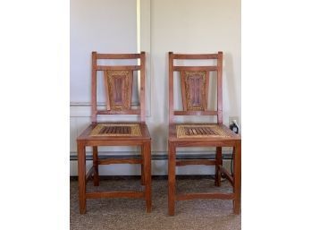 Pair Od Nautical Themed Chairs