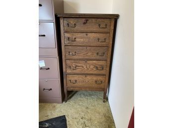 Antique Oak Five Drawer Chest