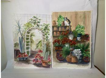 Two Watercolor Paintings Betty Cooke