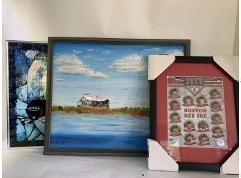 Framed Red Sox Lineup