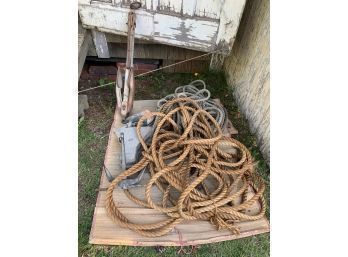 2 Anchors With Rope, Pulley, And Buoy