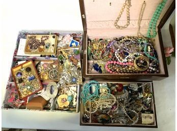 Large Group Of Vintage Costume Jewelry