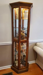 Illuminated Wooden Glass 6-shelf Display Case