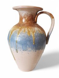 Italian Enameled Pottery Art Vase