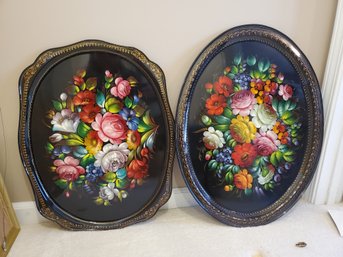 Decorative Metal Floral Serving Plates