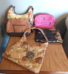 Lot Of 5 Handbags Saks, Liz Claiborne, Plus 3 Other Handbags