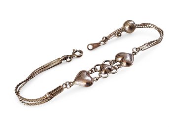Sterling Silver Heart Bracelet 5.23g