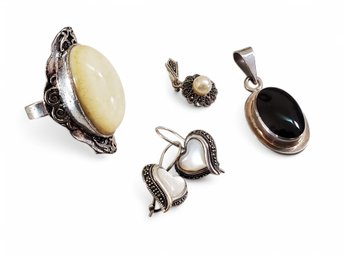 Lot Of Sterling Silver Rings, Earrings, Pendants