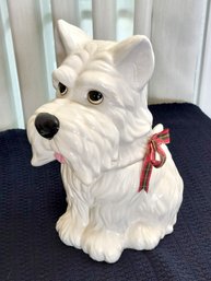 Sleigh Bell Bistro, White Scottie Dog Cookie Jar
