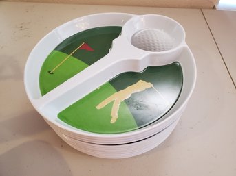 12 Plastic Golf Themed Serving Trays