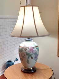 Vintage Floral Porcelain Chinoiserie Ginger Jar Table Lamp