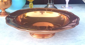 Vintage Coppercraft Guild Copper Serving Dish, Pedestal Platter 12'