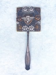 Ornate, Vintage Handheld Vanity Mirror Roses Hearts