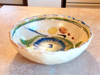 Vintage Mexican Folk Art Tlaquepaque Pottery Bowl