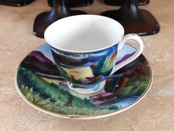 Fontana Dam N.C. Scene Tea Cup And Saucer