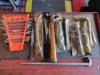Vintage Sears Craftsman Lot- Hammer, Wrenches, File, Prybar