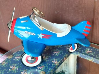 Teleflora Vintage-Style Blue Pedal Airplane Planter