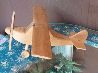 Handcrafted Wooden Toy Airplane, High-wing Monoplane Cessna