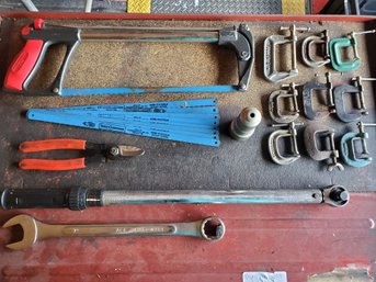 Tool Lot- Mac Tools Cutter, Craftsman Saw, Mini Clamps