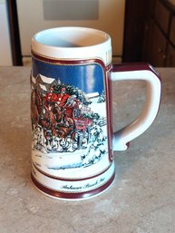 Budweiser Vintage 1989 Holiday Beer Stein Mug Clydesdale Collectors Series