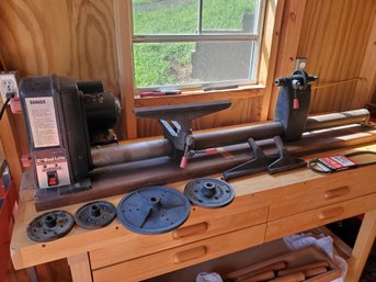 12' Ohio Forge Wood Lathe With Accessories
