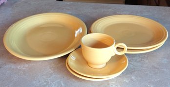Vintage Homer Laughlin Fiesta Ware Dinner Plates,Cup,  Bread Plates And Oval Serving Platter
