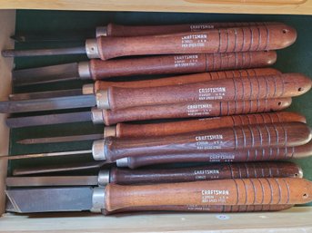 Large Vintage Craftsman USA High Speed Steel Wood Lathe Turning Chisel Tool Set