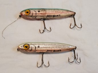 Two Vintage Heddon Zara-Spook Translucent Fishing Lures #2