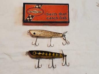 Pair Vintage Dalton Shakespeare Special Wood Fishing Lures