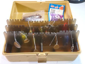 Vintage Spinnerbait Fishing Tackle Collection W/ Organizer Box