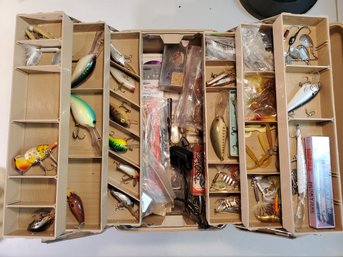 Vintage Fenwick 3.6 Fishing Tackle Box Loaded W/ Crankbaits, Rapala Lures & Bass Tackle And More