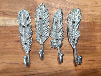 4 Silver Feather Wall Decor Farmhouse