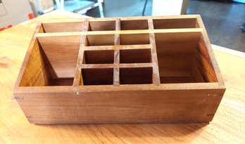 Vintage Wooden Divided Organizer Tray